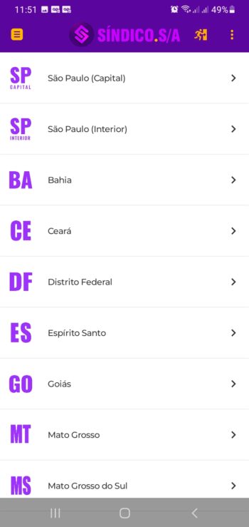 Divisão por estados